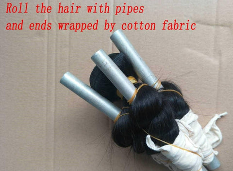 roll the hair with pipes pic