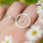Load image into Gallery viewer, OOAK Lua ring with creamy orange agate ~ Size 59 ~ can be adjusted (ready-to-ship)
