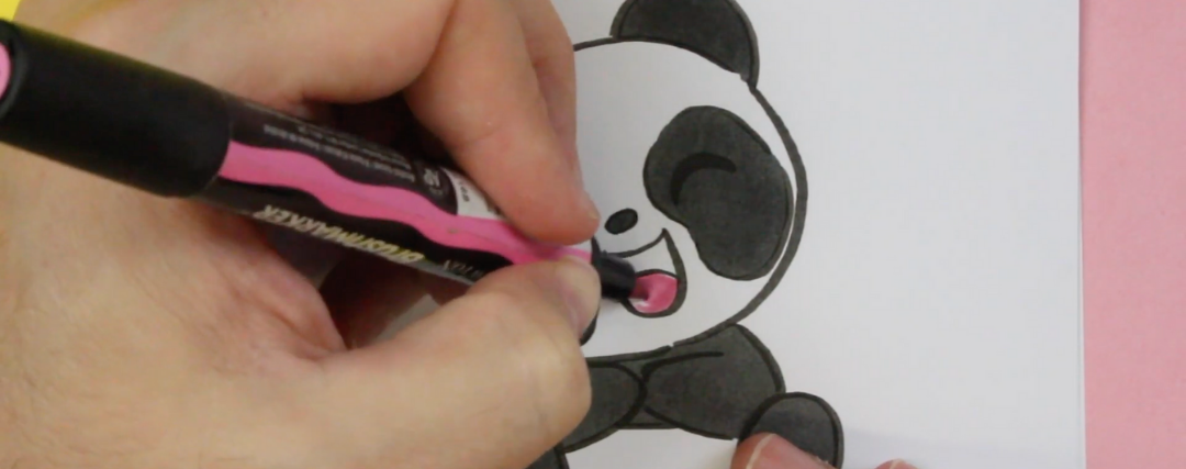 dessin panda assis coloriage