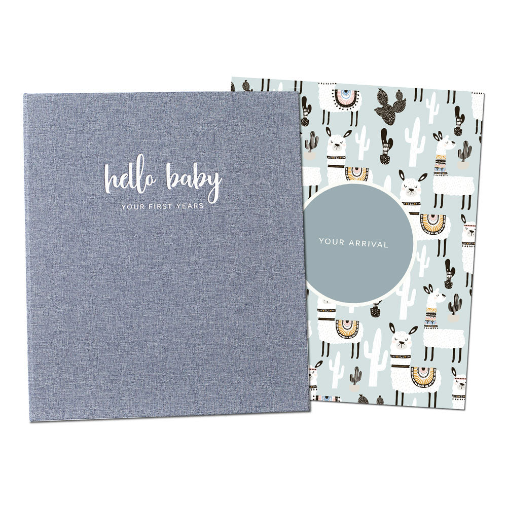 Baby Milestone Book, Chambray