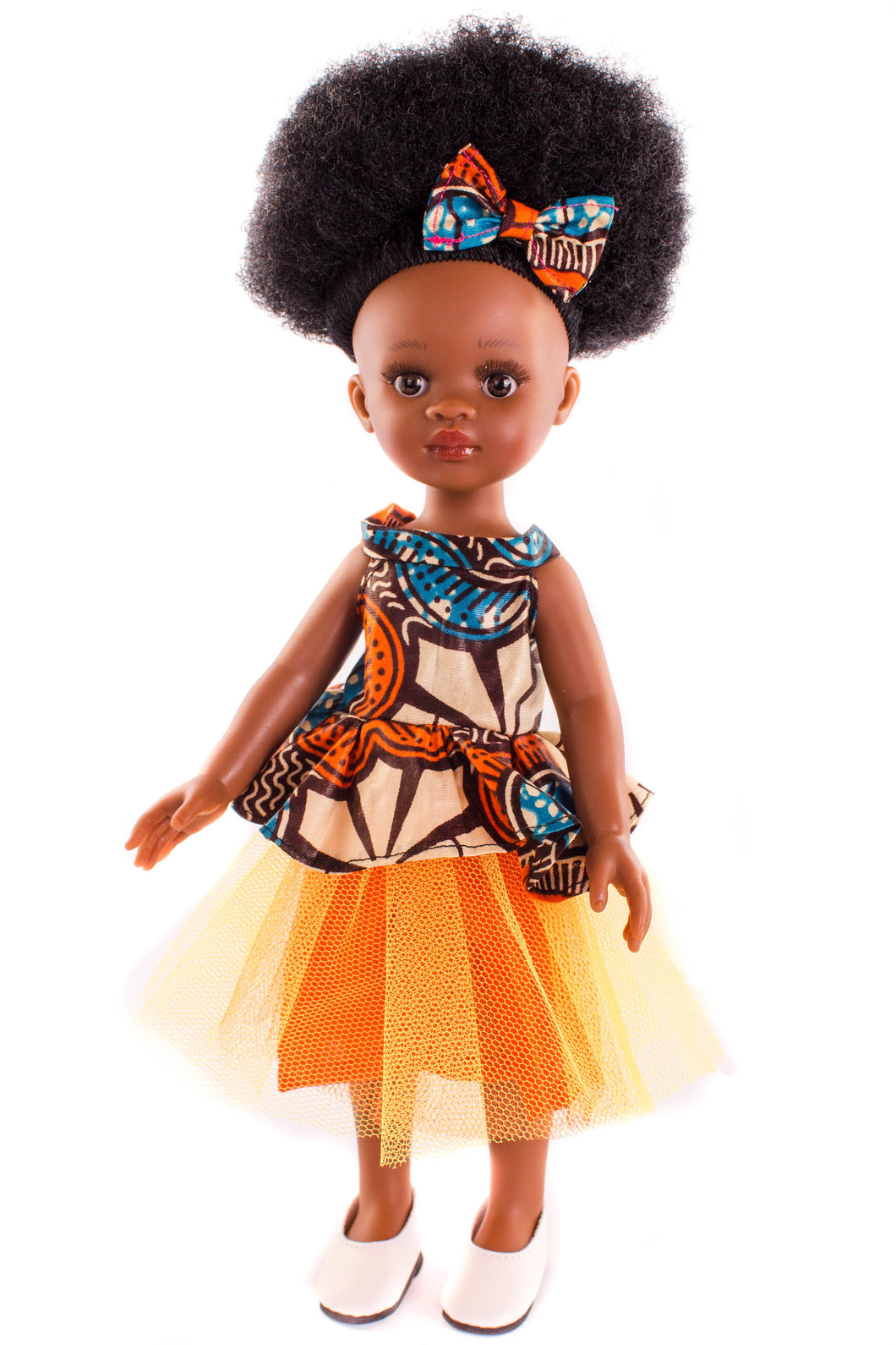 Bontle Vanilla Scented Afro Hair Black Doll - Orange Dress - Sibahle Collection