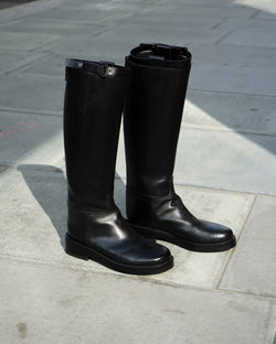 Black Buckle Riding Boots 