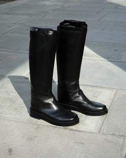 black riding boots