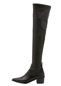 Juun.J - Knee-High Stretch Leather Boots – LABSTORE LONDON