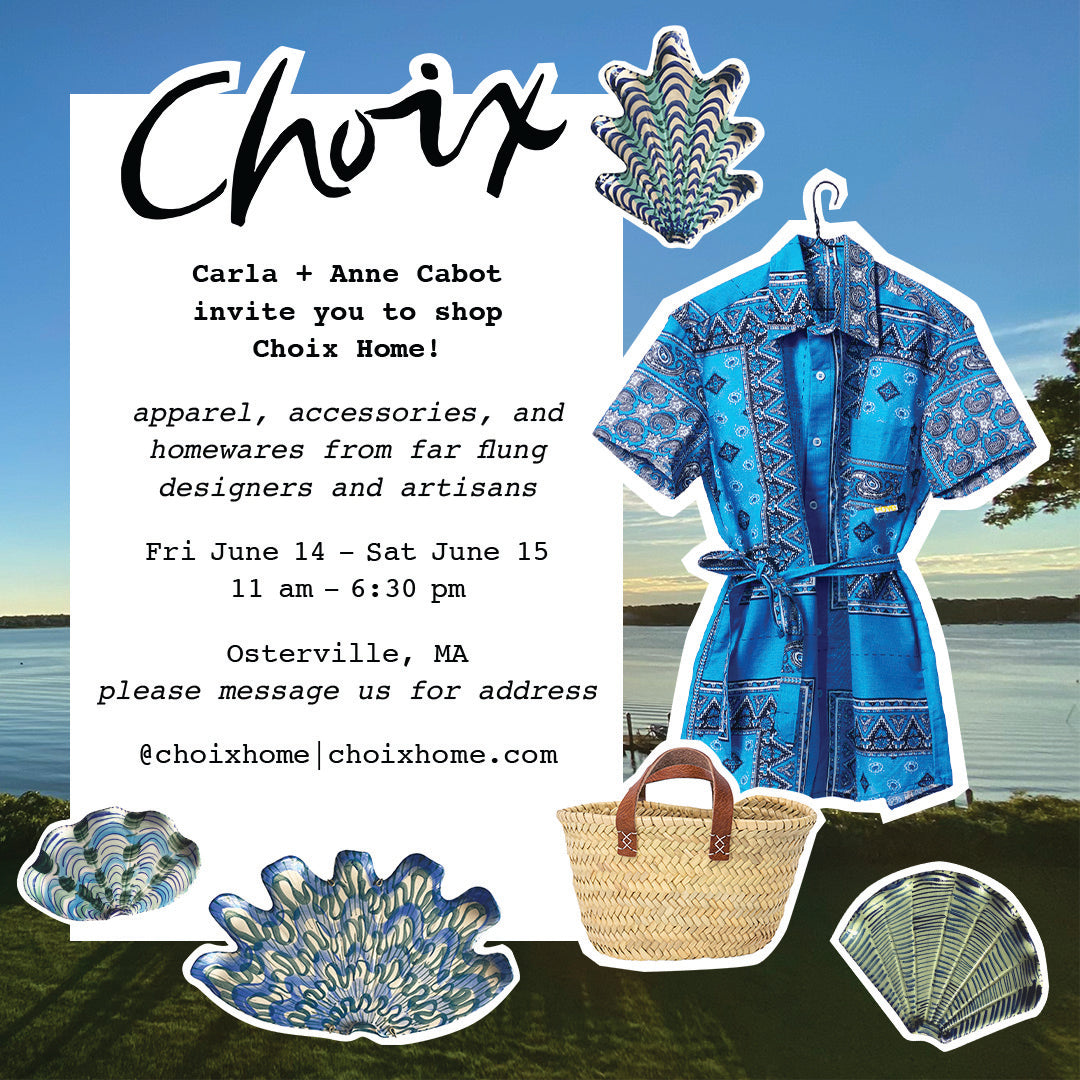 invitation to Choix Home Trunk Show in Osterville, MA