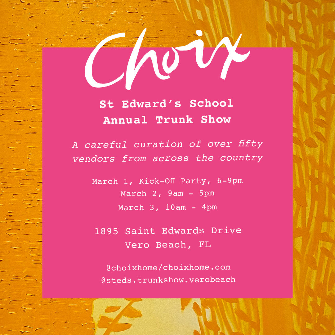 Choix Home Pop Up Invite for St Edwards School Trunk Show