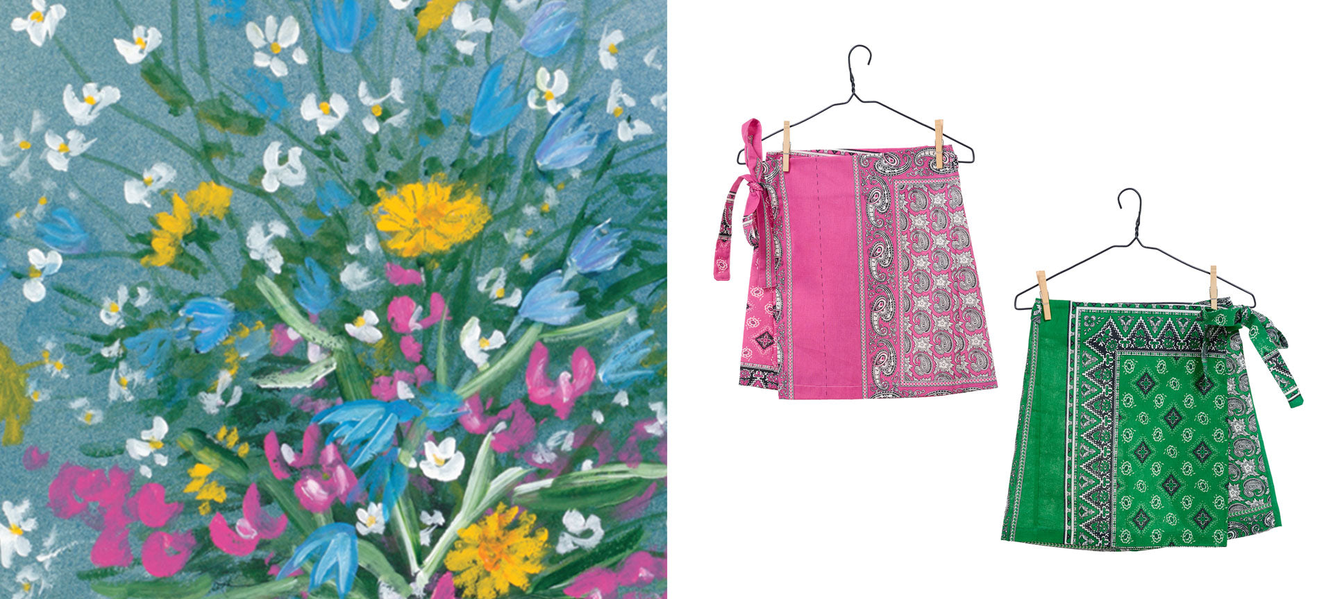 nouveau-choix-collection-image-featuring-floral-bruno-pasquier-desvignes-painting-and-bandana-print-faye-wrap-skirts