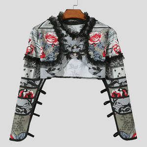 Avant-Garde Floral Embroidered Jacket - Animeden