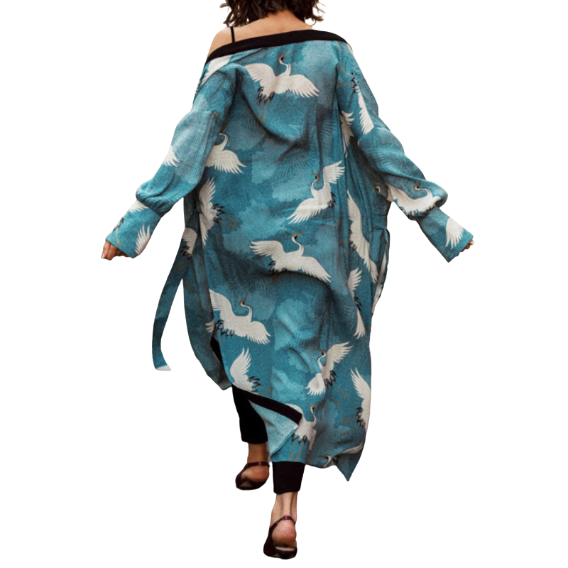 Swan Patterned Kimono