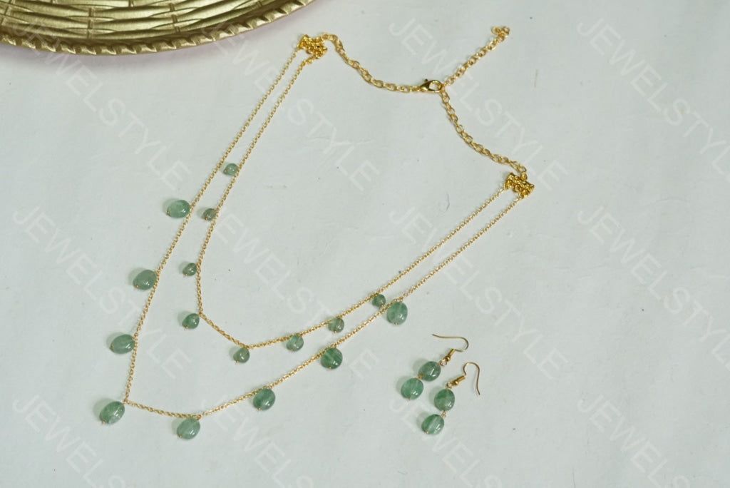 light green necklace set