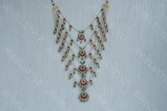 5 line ranihaar necklace  (4-3999)(preorder)