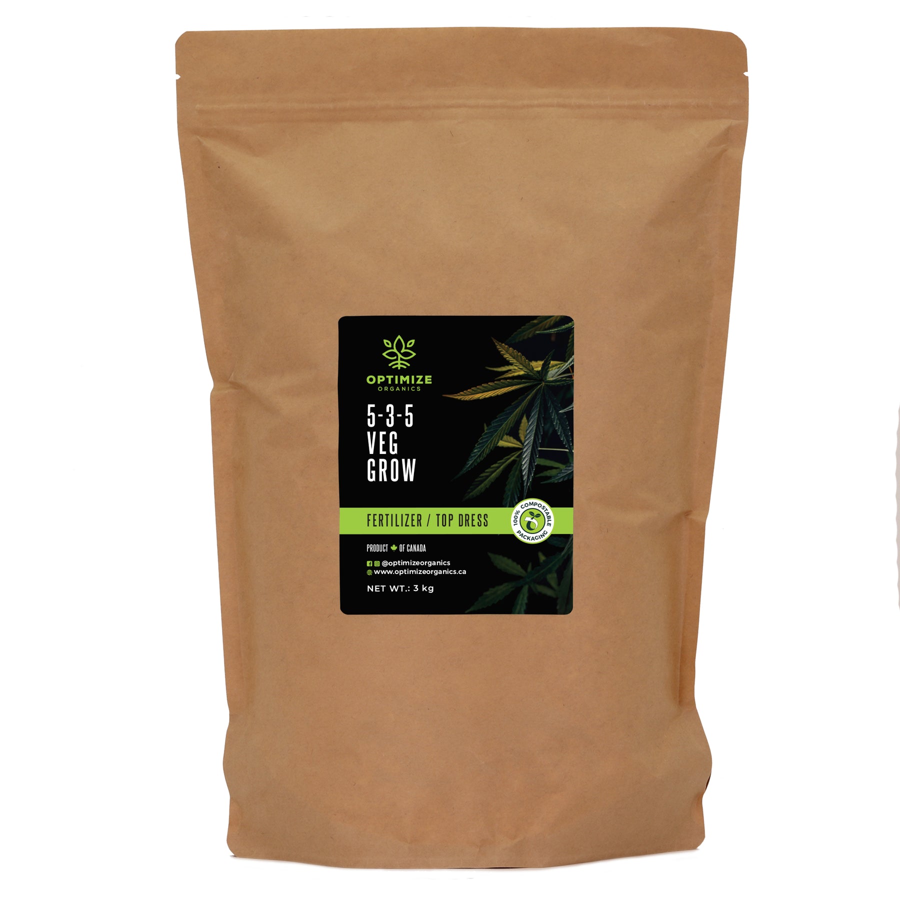 VEG GROW 5-3-5 Organic Cannabis Fertilizer – Optimize Organics Inc