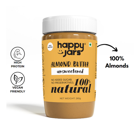 Unsweetened Almond Butter, smooth and crunchy variants make for a great start to the day