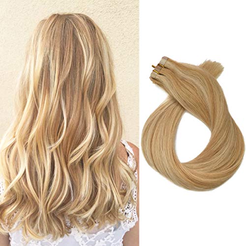 24 Inch Tape Hair Extensions Remy Human Hair Strawberry Blonde To