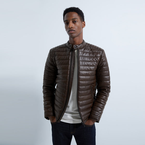 zara men's faux leather bomber jacket