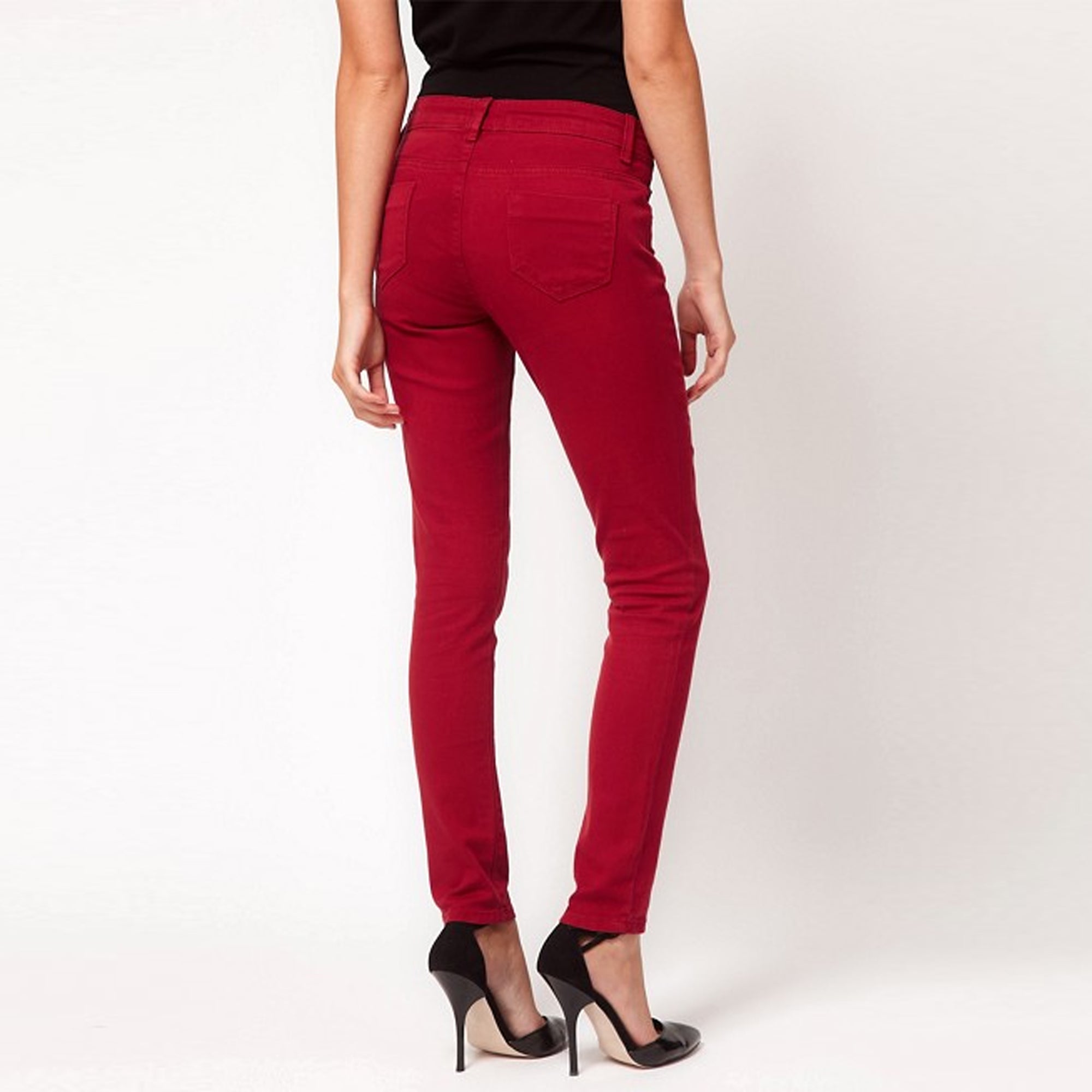 S.P.R.I.N.G.F.I.E.L.D - Women 'Red' Skinny Fit Jeans SF07 - greenshoppy.com