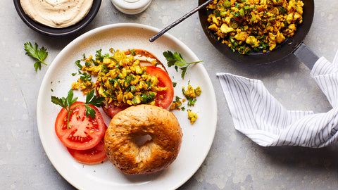 Scrambled Tofu on Bagels from THE BOD Fuel Recipe Collection