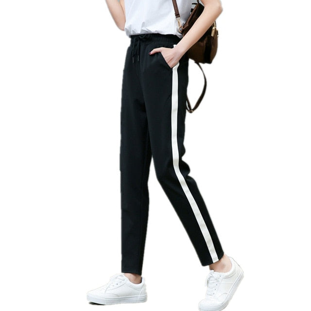 black striped pants womens