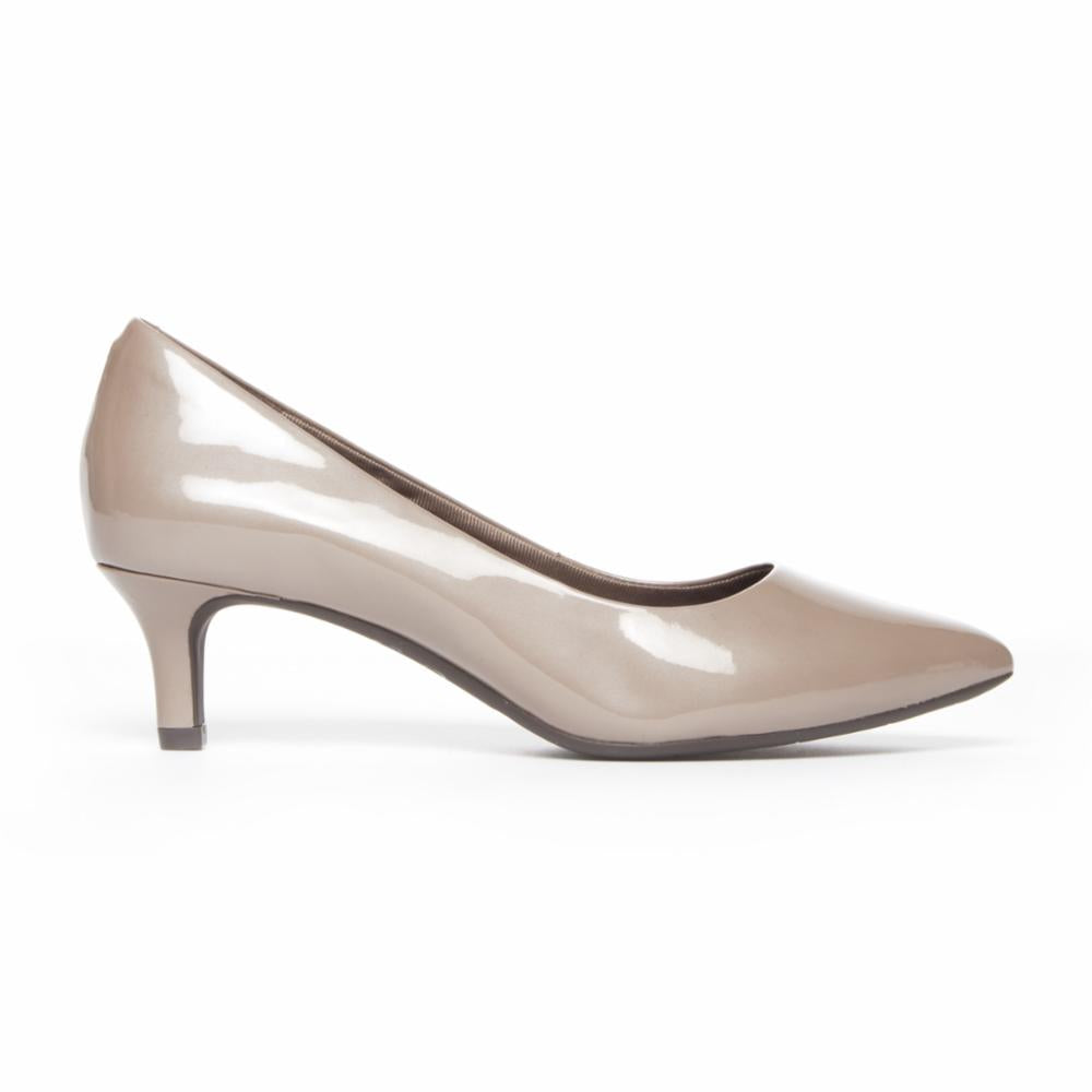 Rockport Women TOTAL MOTION KALILA PUMP TAUPE GREY/PEARL PATENT ...