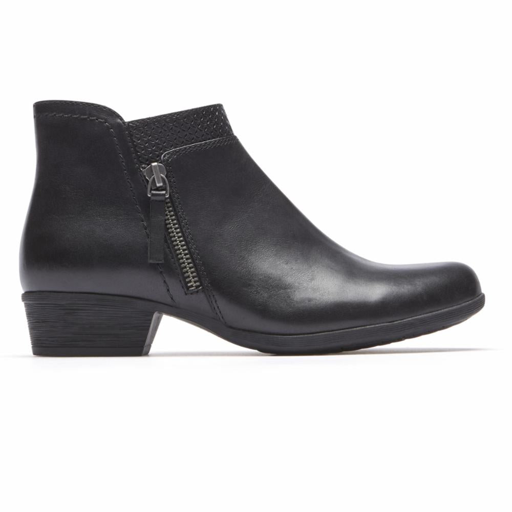 Rockport Women CARLY BOOTIE BLACK/LEATHER – Rockport Canada