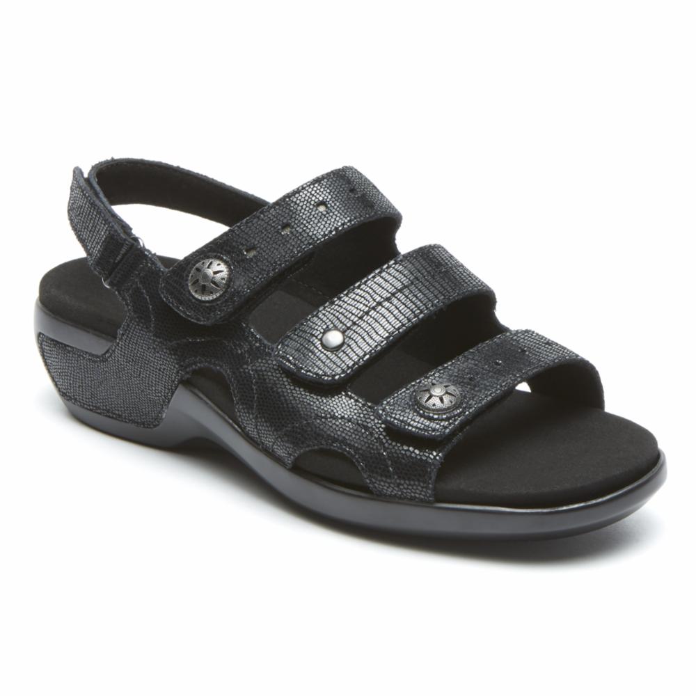 Aravon POWER COMFORT SANDALS THREE STRAP BLACK – Rockport Canada