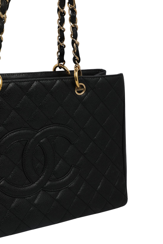 chanel quilted shopping tote bag