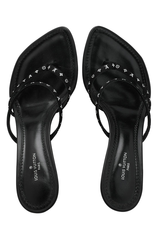 LOUIS VUITTON Black Citizen Monogram Thong Sandals - Size 36 / US 5.5