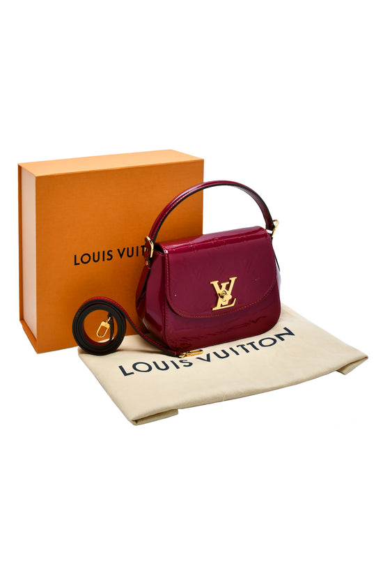 LOUIS VUITTON Pasadena Vernis Patent Leather Shoulder Bag Magenta