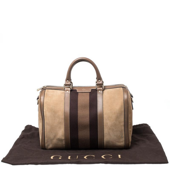 Boston leather handbag Gucci Brown in Leather - 24593716