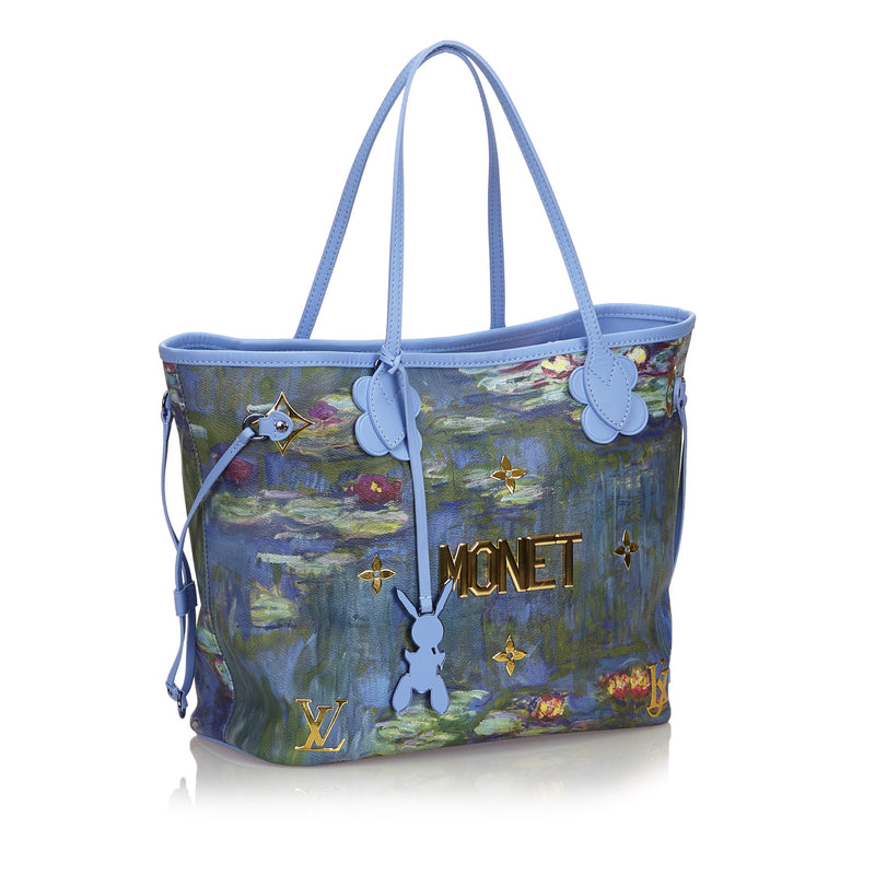 Preowned Authentic Louis Vuitton Limited Edition Coated Canvas Jeff Koons Monet Neverfull MM Bag ...