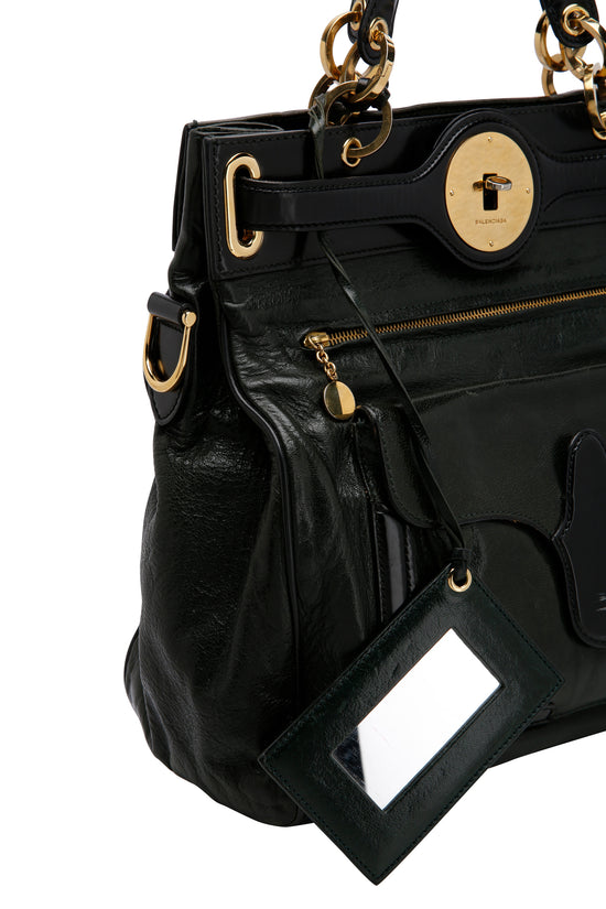 Balenciaga Black Leather Lune Tote For Sale at 1stDibs