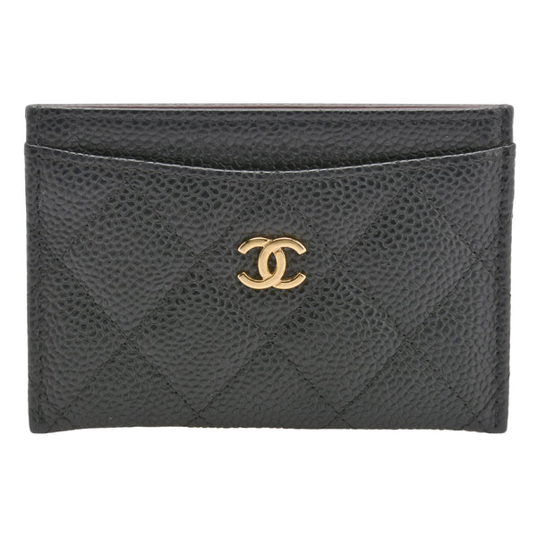 Chanel Black Quilted Caviar Leather Classic Card Holder – The Plush Posh