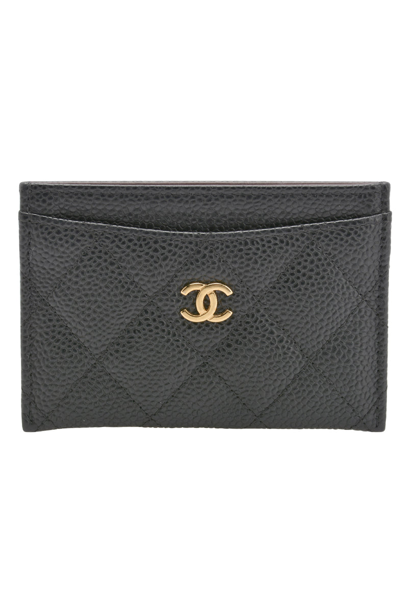 Chanel Black Quilted Caviar Leather Classic Card Holder – The Plush Posh