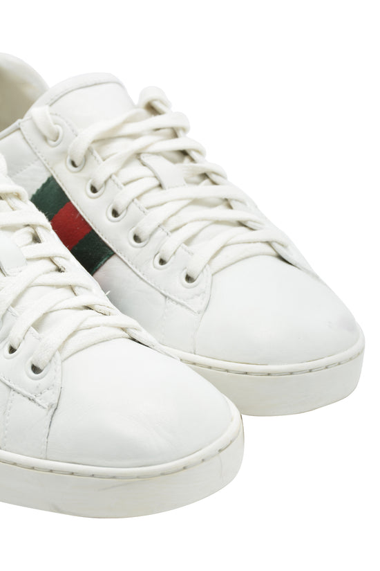 Leather low trainers Gucci White size 41 EU in Leather - 16370682