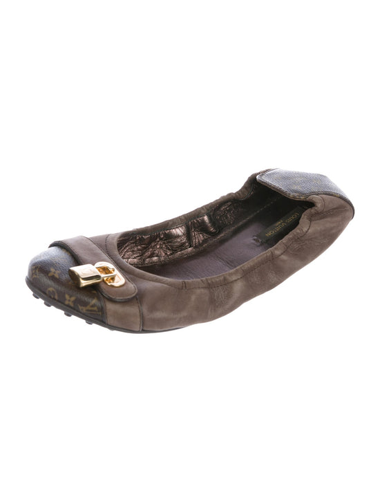 Louis Vuitton Brown Monogram Canvas and Shimmer Leather Lucky Ballet Flats  Size 40 Louis Vuitton