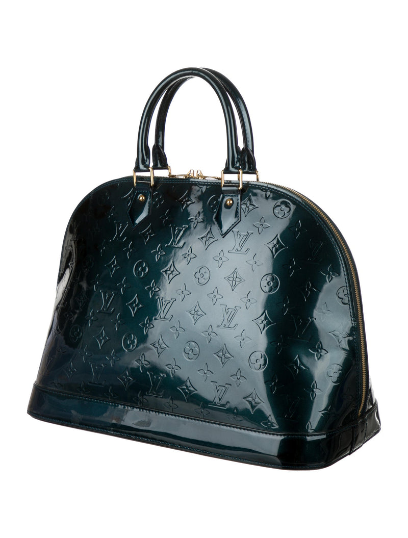 Louis Vuitton Amarante Monogram Vernis Alma GM Bleu Nuit – The Plush Posh