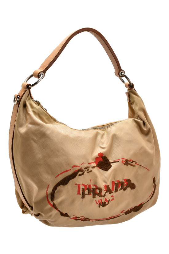Prada Brown Canapa Canvas Crossbody Bag