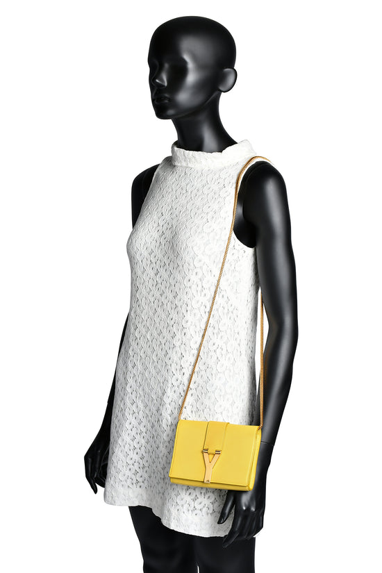 Yves Saint Laurent Beige Calfskin Leather Chyc Mini Crossbody Bag