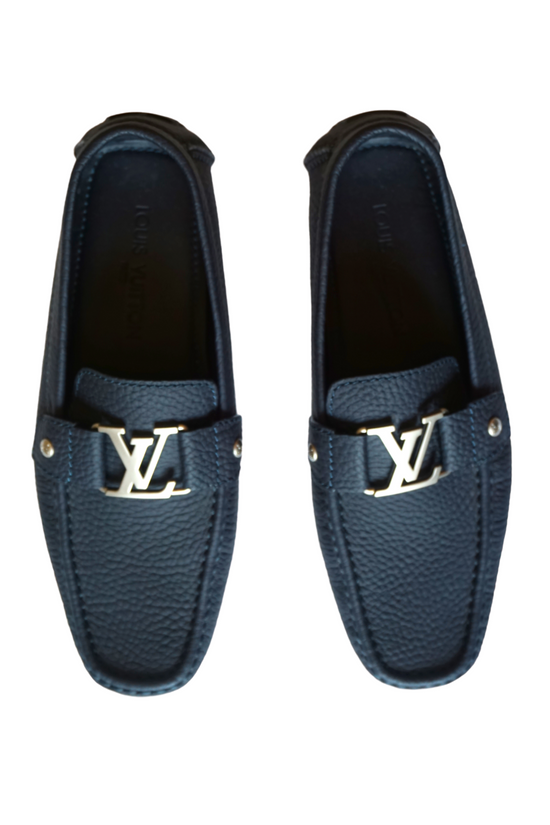 Pre Owned Authentic LOUIS VUITTON MONTE CARLO LOAFERS. Black, Leather, Size  9