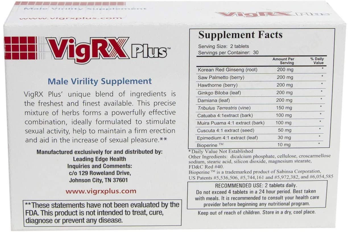 Vigrx Plus Male Virility Herbal Dietary Supplement Pill 60 Tablets Freeshipping Natural 8224
