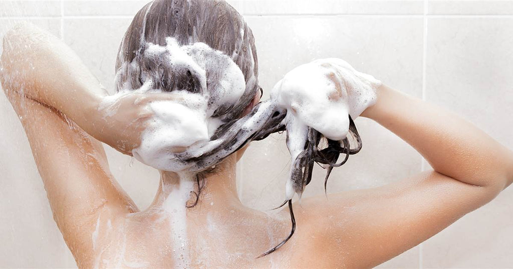 woman washing hair