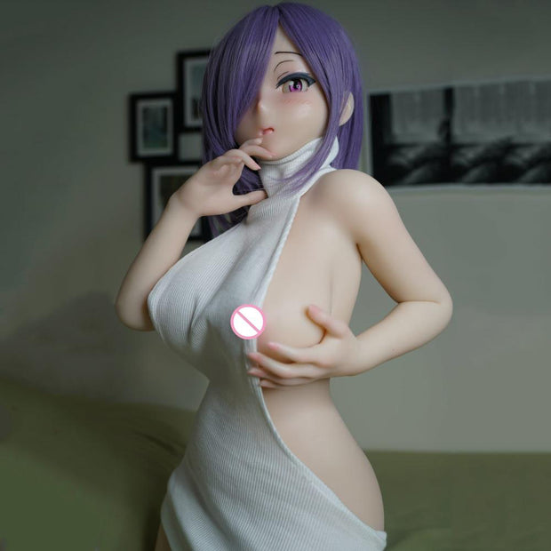Silicone full body sex doll into realistic blowjob