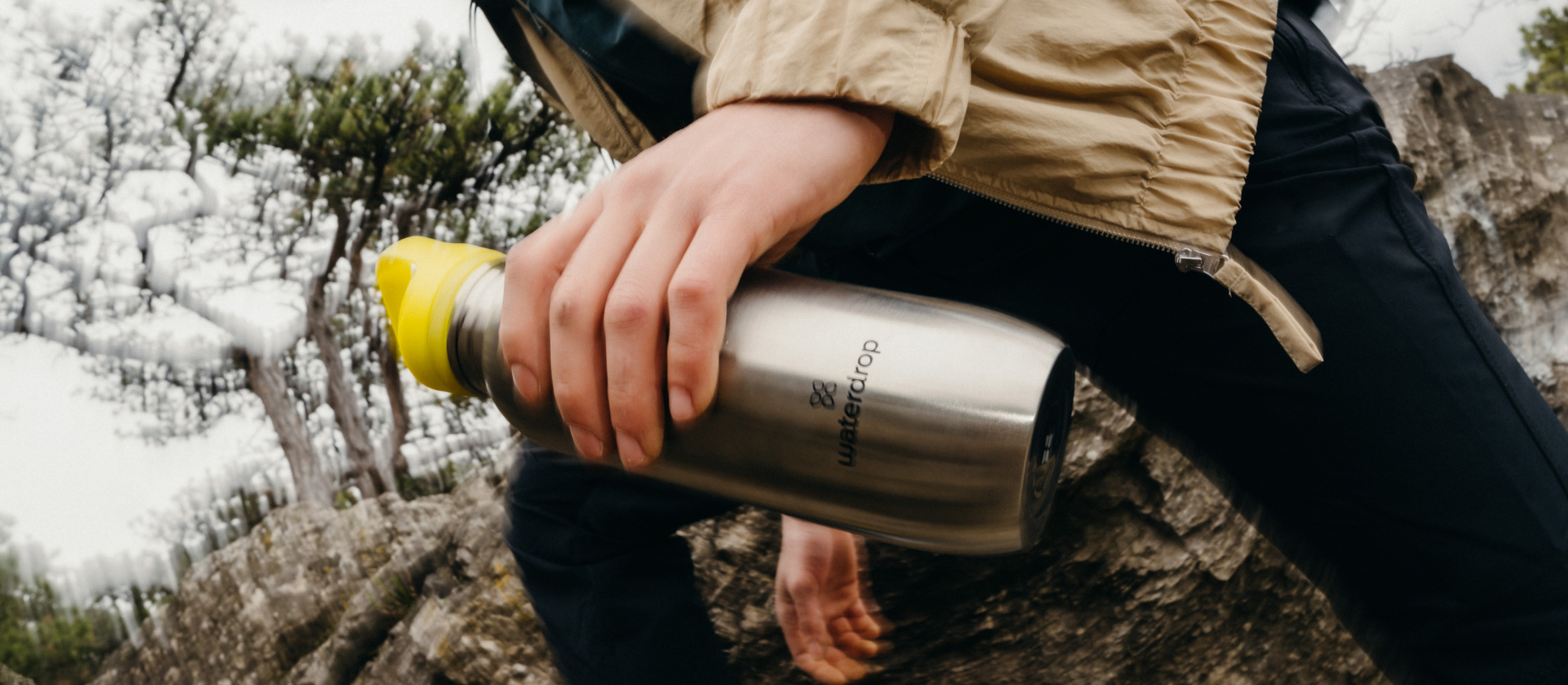 Waterdrop All-Purpose Ultralight · Spout Lid - Black Matt - 41 oz - Stainless Steel Water Bottle - Plastic Free Water Bottle