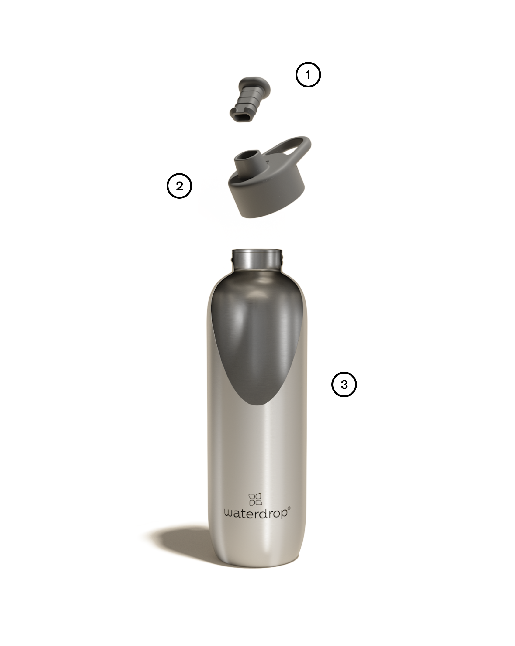 Waterdrop All-Purpose Ultralight · Spout Lid - Black Matt - 41 oz - Stainless Steel Water Bottle - Plastic Free Water Bottle