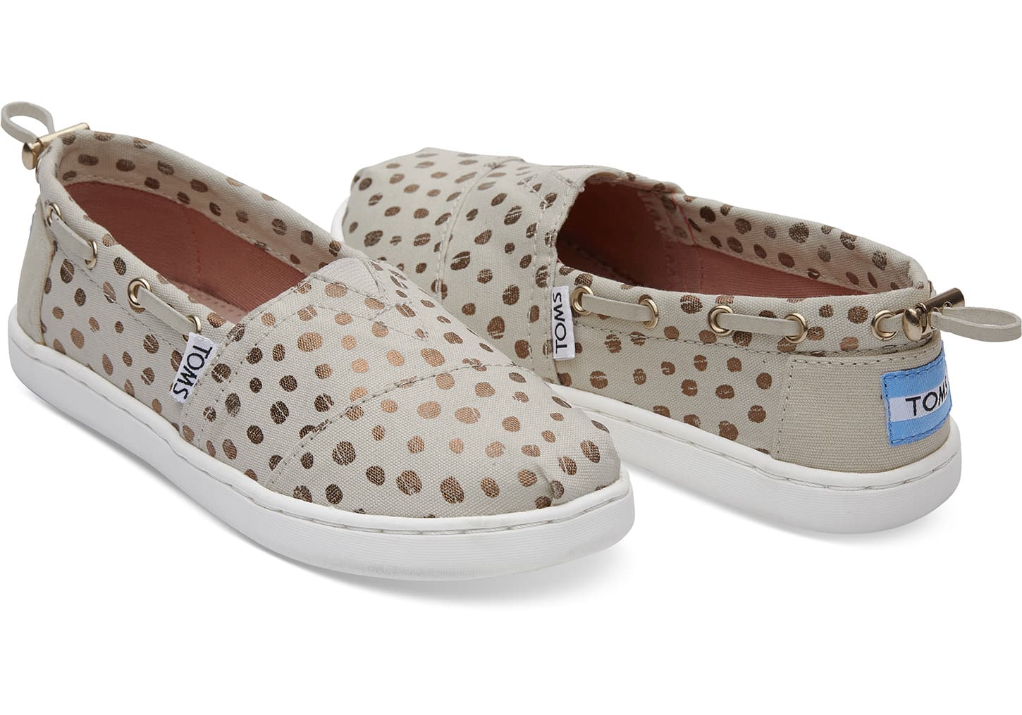 toms rose gold dots