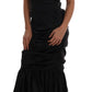 Black Mermaid Ruched Dress