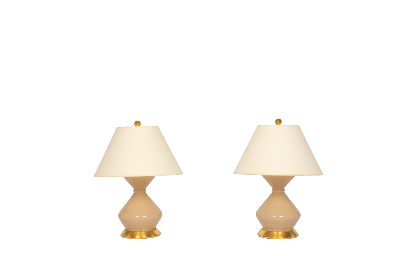 Hager Small Lamp Pair in Warm Beige