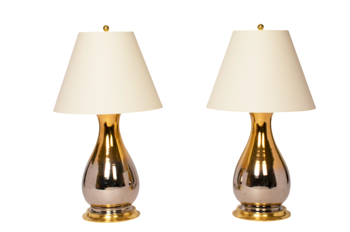 Louisa Medium Lamp Pair in Mixed Luster