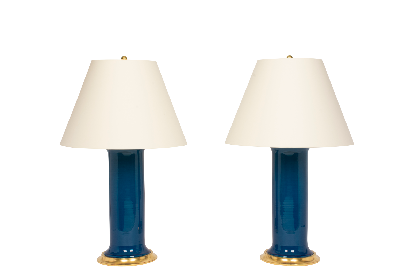 Patricia Large Lamp Pair in Prussian Blue