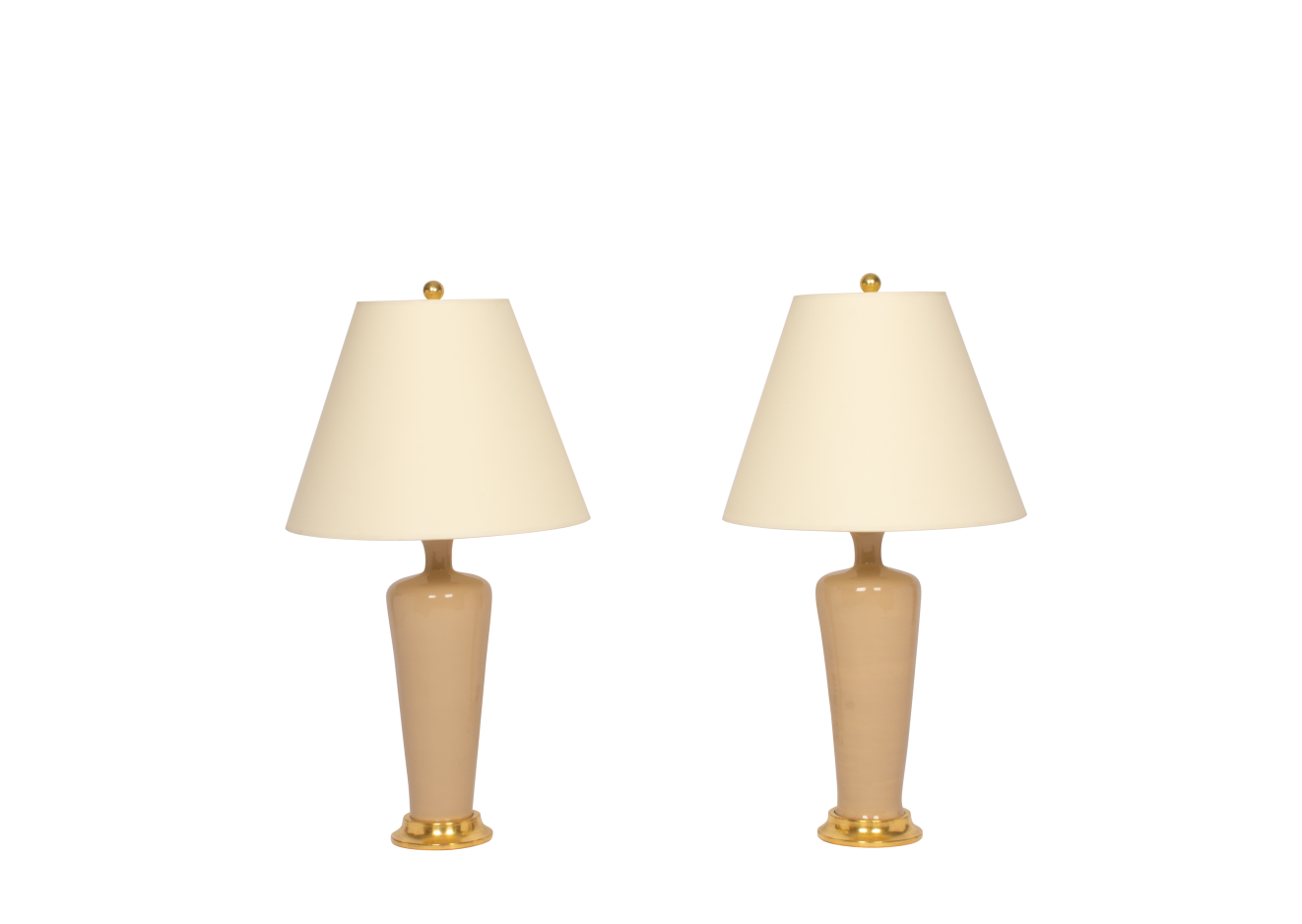 Anthony Small Lamp Pair in Warm Beige